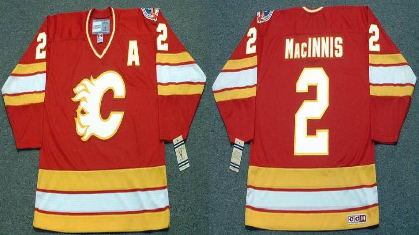 2019 Men Calgary Flames #2 Macinnis red CCM NHL jerseys->calgary flames->NHL Jersey